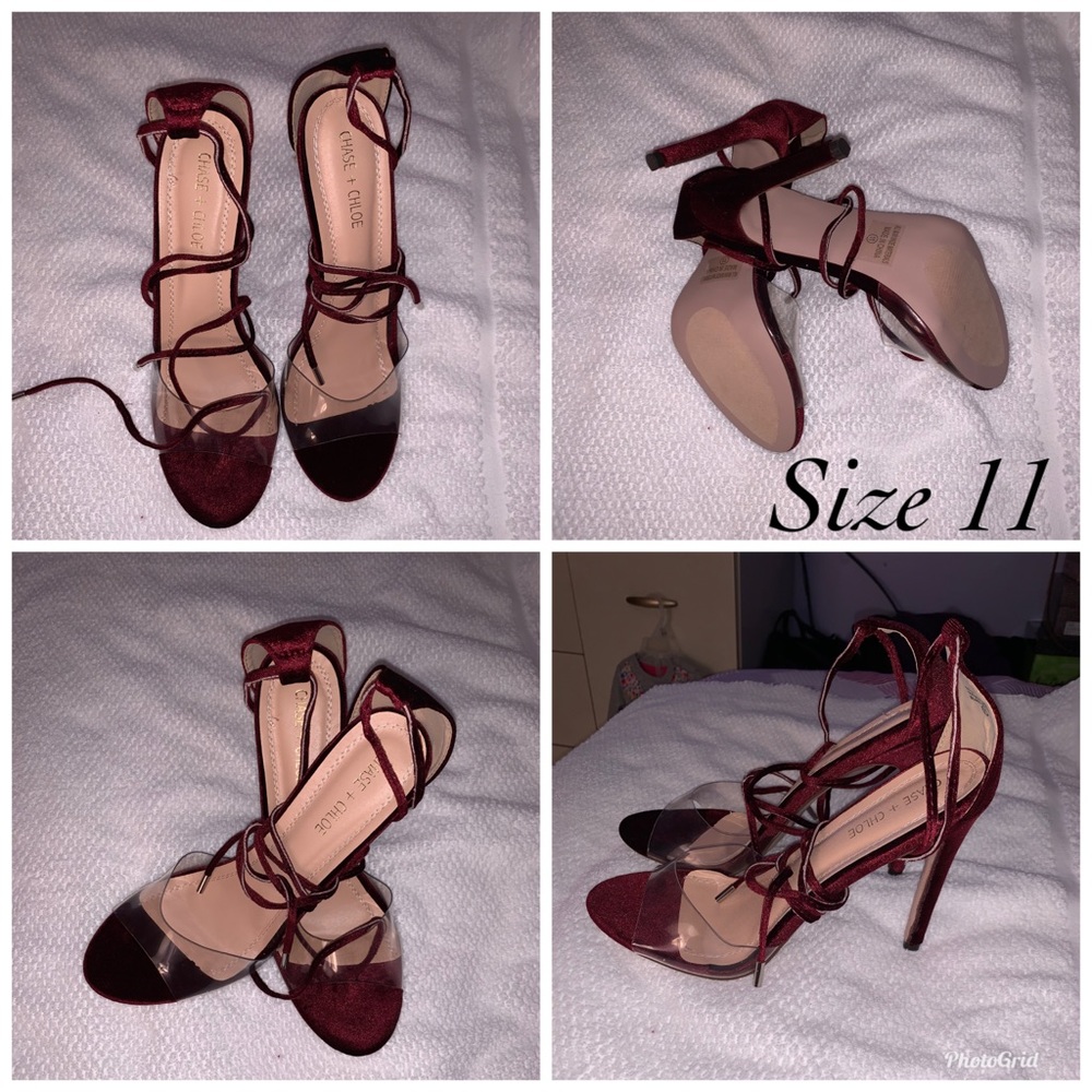 Wine color shoes